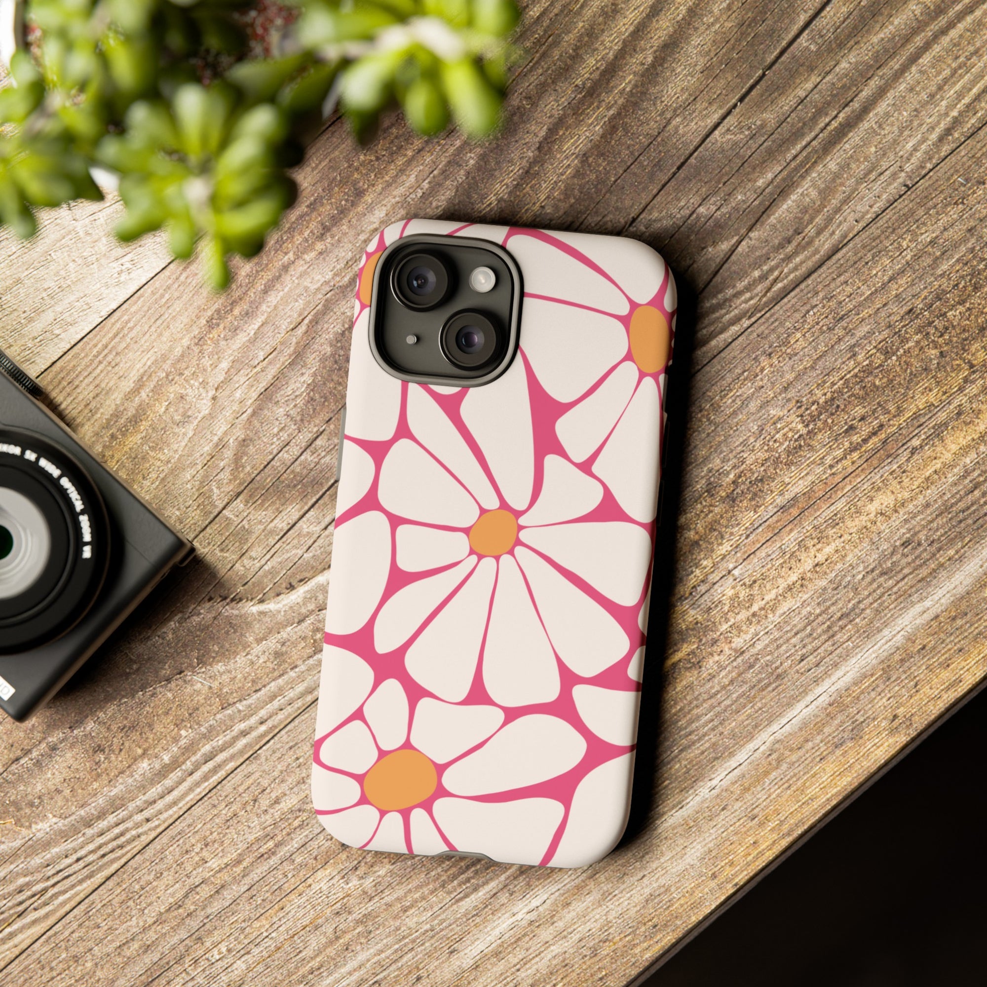 Retro Flowers Pink iPhone Case