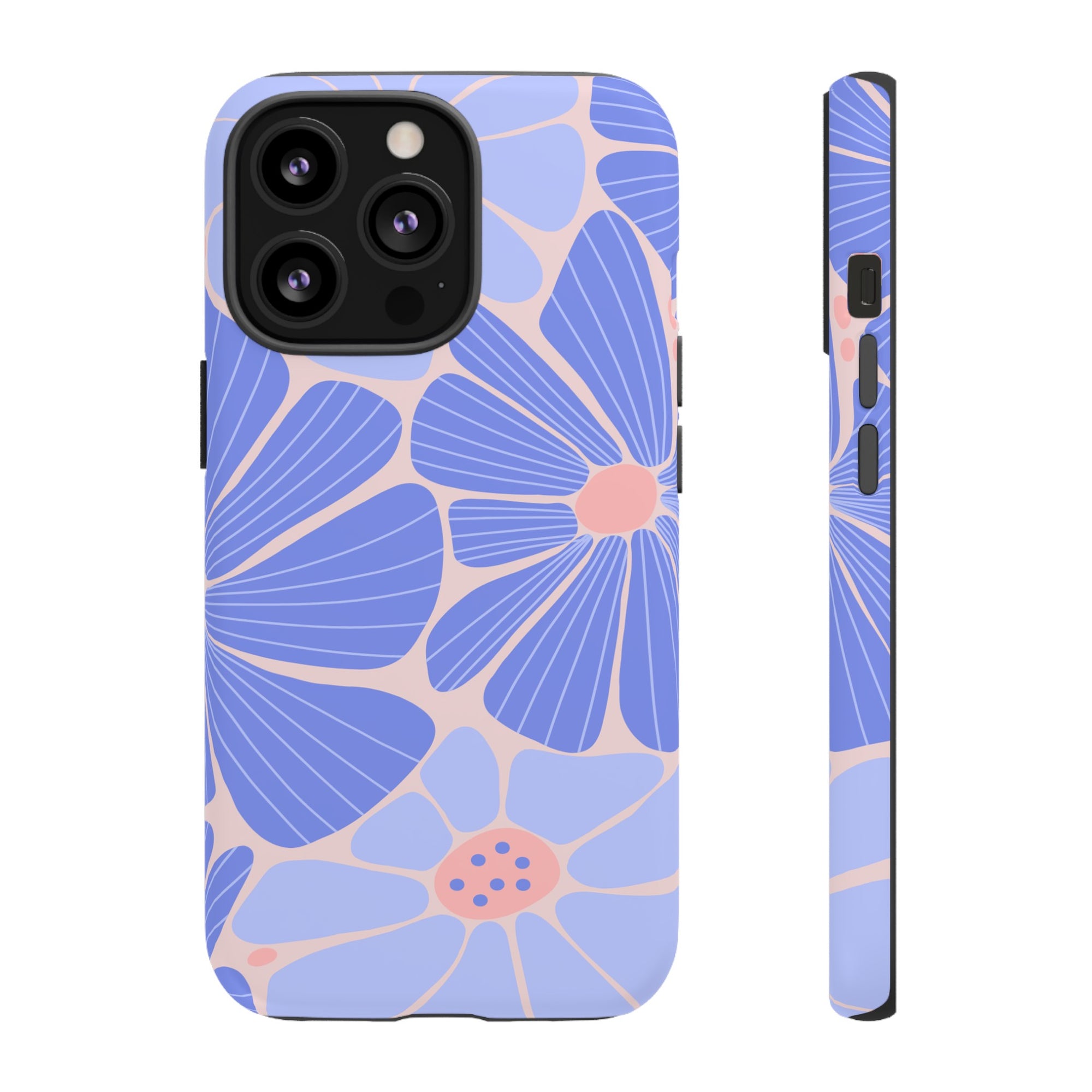 Retro Flowers Blue iPhone Case