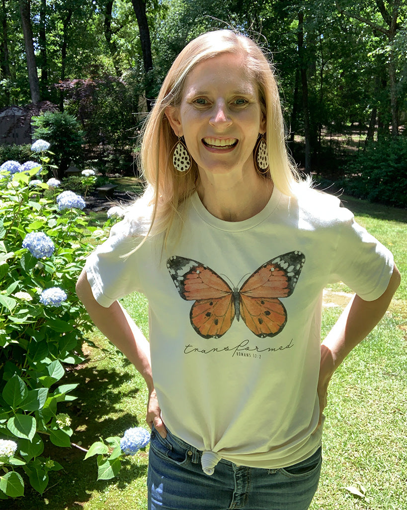 Butterfly Tee with Romans 12:2