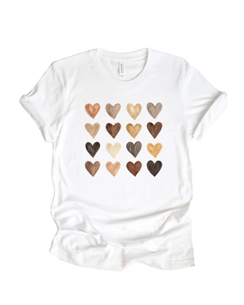 watercolor hearts shirt